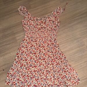 Floral Print Sundress with Ruffle Hem Size M